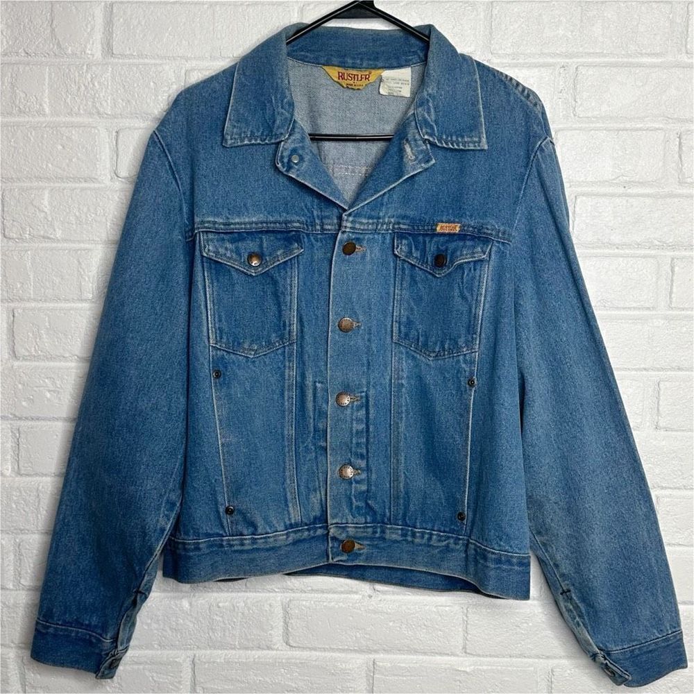 Vintage‎ Rustler Denim Jacket size Large Made in USA